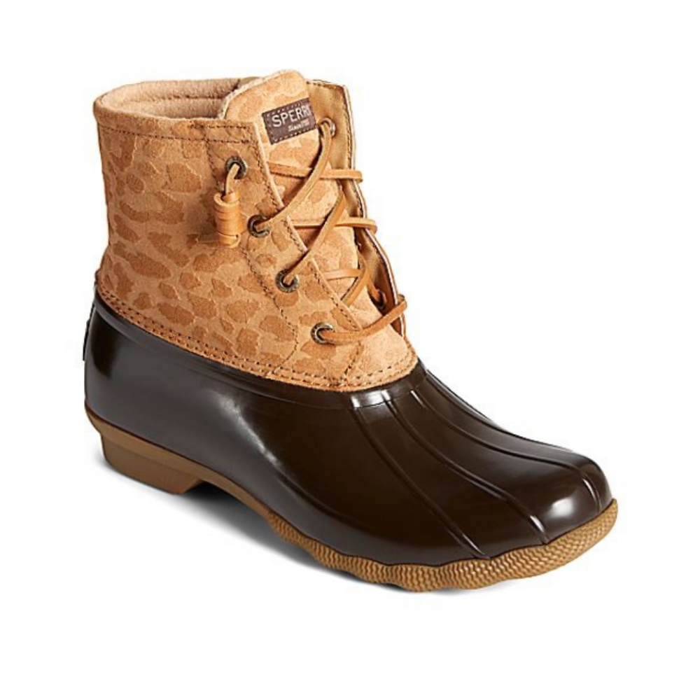 NIB Sperry Saltwater Cheetah duck boots